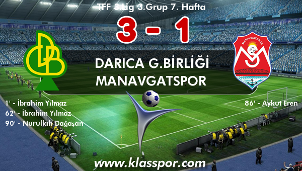 Darıca G.Birliği 3 - Manavgatspor 1