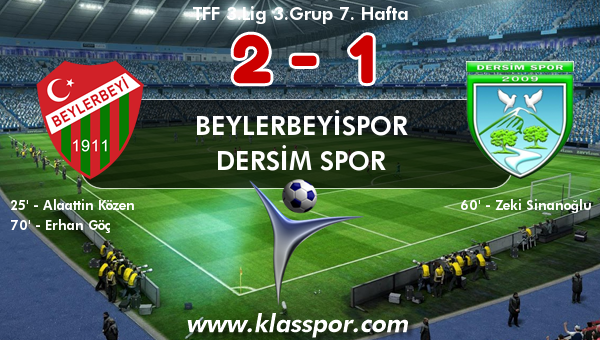 Beylerbeyispor 2 - Dersim Spor 1