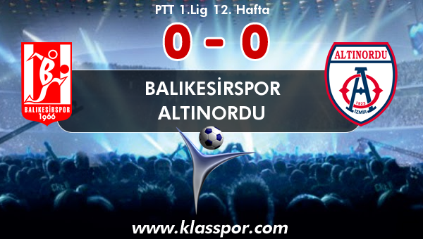 Balıkesirspor 0 - Altınordu 0