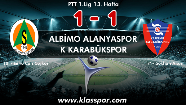 Albimo Alanyaspor 1 - K Karabükspor 1