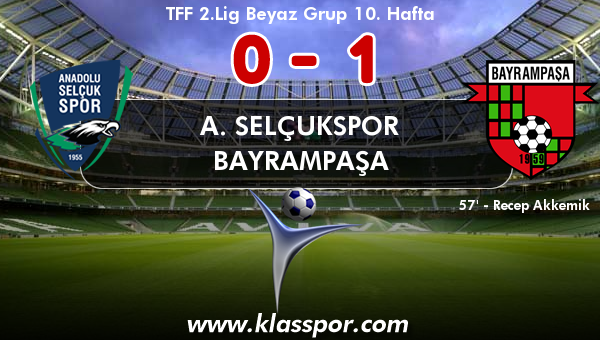 A. Selçukspor 0 - Bayrampaşa 1