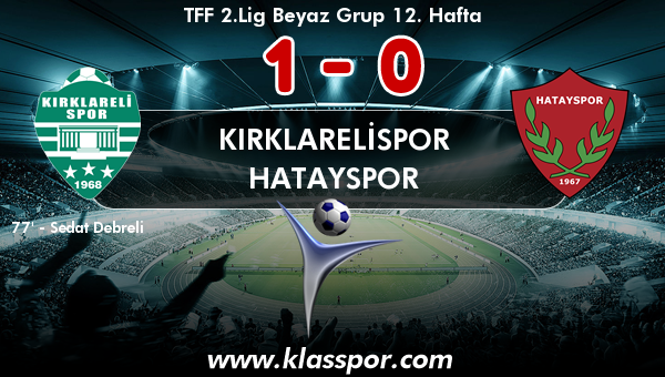 Kırklarelispor 1 - Hatayspor 0