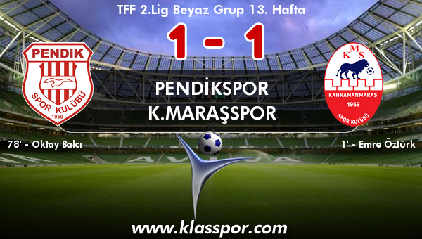 Pendikspor 1 - K.Maraşspor 1