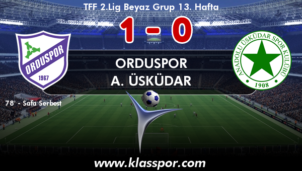 Orduspor 1 - A. Üsküdar 0