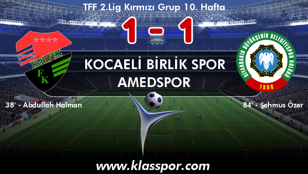 Kocaeli Birlik Spor 1 - Amedspor 1