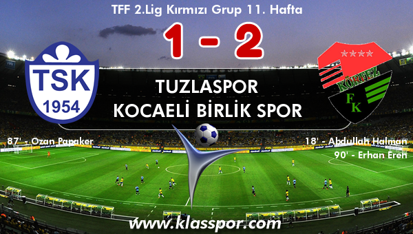 Tuzlaspor 1 - Kocaeli Birlik Spor 2
