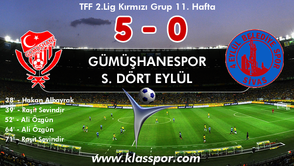 Gümüşhanespor 5 - S. Dört Eylül 0