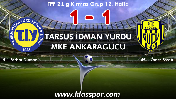 Tarsus İdman Yurdu 1 - MKE Ankaragücü 1