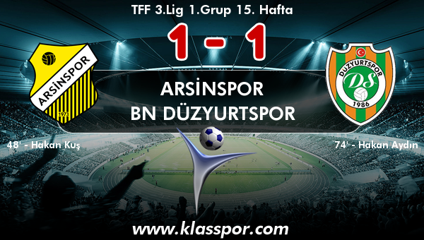 Arsinspor 1 - BN Düzyurtspor 1