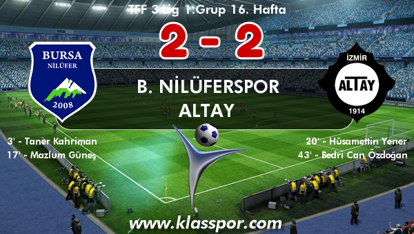 B. Nilüferspor 2 - Altay 2