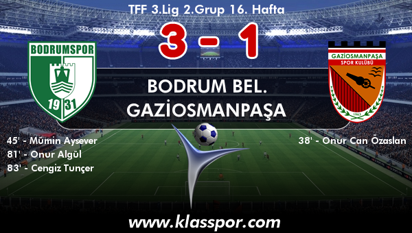 Bodrum Bel. 3 - Gaziosmanpaşa 1