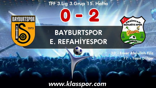 Bayburtspor 0 - E. Refahiyespor 2