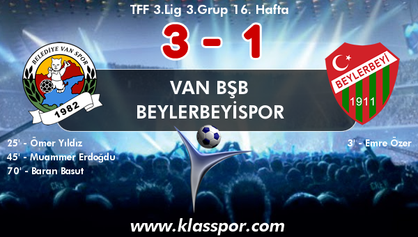 Van BŞB 3 - Beylerbeyispor 1