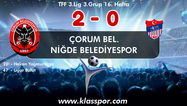 Çorum Bel. 2 - Niğde Belediyespor 0