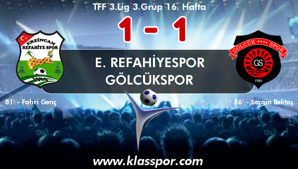 E. Refahiyespor 1 - Gölcükspor 1