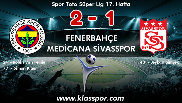 Fenerbahçe 2 - Medicana Sivasspor 1