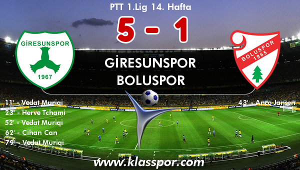 Giresunspor 5 - Boluspor 1