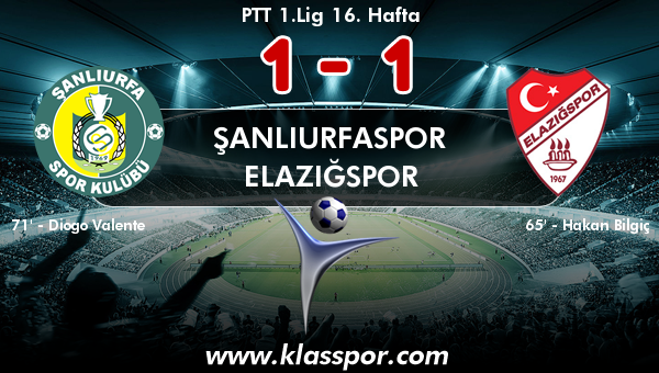 Şanlıurfaspor 1 - Elazığspor 1