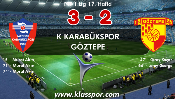 K Karabükspor 3 - Göztepe 2