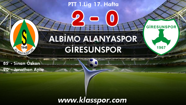 Albimo Alanyaspor 2 - Giresunspor 0