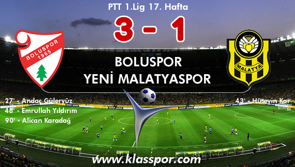 Boluspor 3 - Yeni Malatyaspor 1