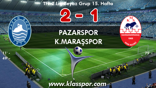 Pazarspor 2 - K.Maraşspor 1