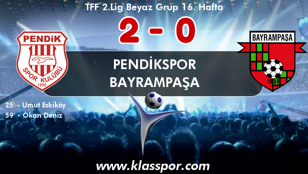 Pendikspor 2 - Bayrampaşa 0