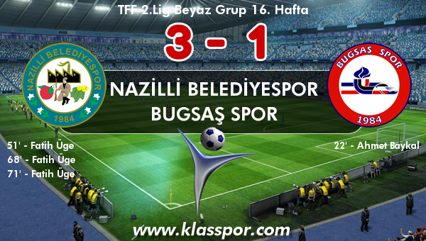 Nazilli Belediyespor 3 - Bugsaş Spor 1