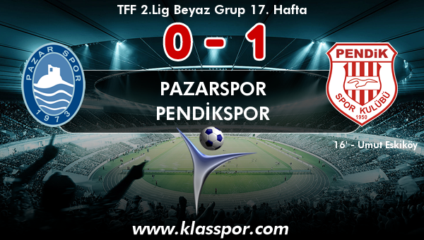 Pazarspor 0 - Pendikspor 1