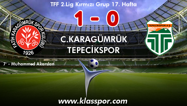C.Karagümrük 1 - Tepecikspor 0