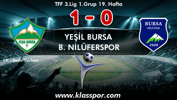 Yeşil Bursa 1 - B. Nilüferspor 0