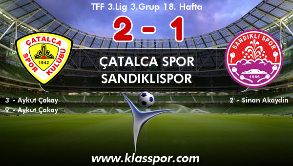 Çatalca Spor 2 - Sandıklıspor 1