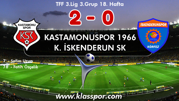 Kastamonuspor 1966 2 - K. İskenderun SK 0