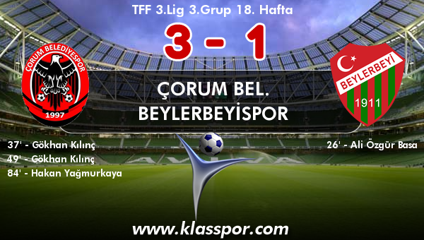Çorum Bel. 3 - Beylerbeyispor 1