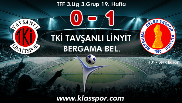 TKİ Tavşanlı Linyit 0 - Bergama Bel. 1