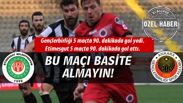 Aman bu maçı basite almayın!