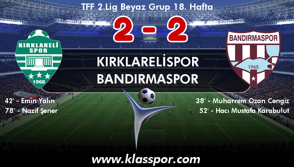 Kırklarelispor 2 - Bandırmaspor 2