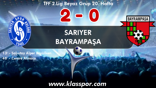 Sarıyer 2 - Bayrampaşa 0