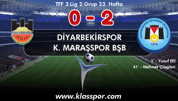 Diyarbekirspor 0 - K. Maraşspor BŞB 2