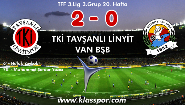 TKİ Tavşanlı Linyit 2 - Van BŞB 0