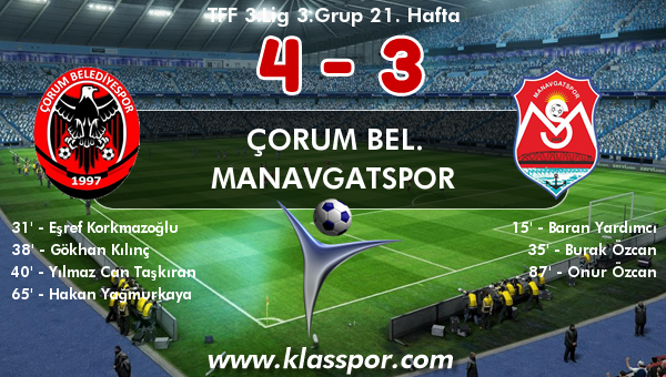 Çorum Bel. 4 - Manavgatspor 3