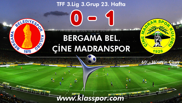 Bergama Bel. 0 - Çine Madranspor 1