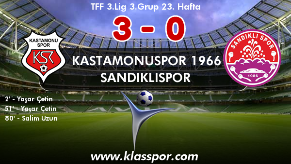 Kastamonuspor 1966 3 - Sandıklıspor 0