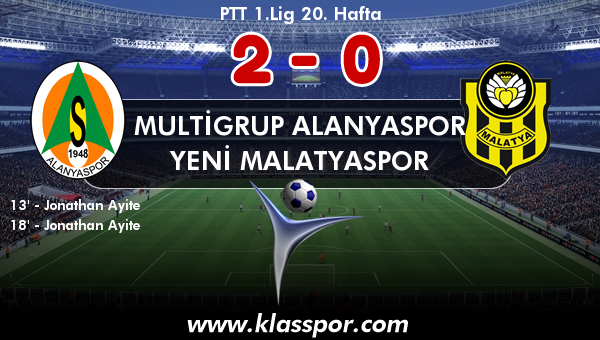 Multigrup Alanyaspor 2 - Yeni Malatyaspor 0