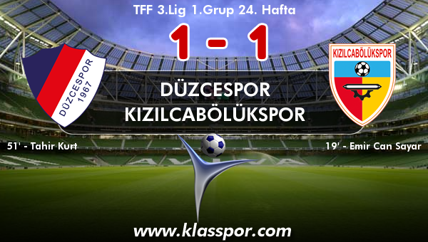 Düzcespor 1 - Kızılcabölükspor 1