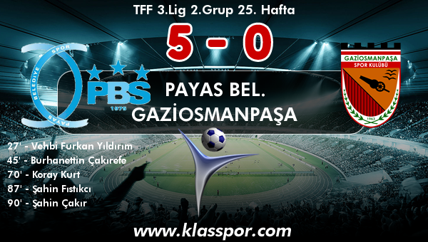 Payas Bel. 5 - Gaziosmanpaşa 0