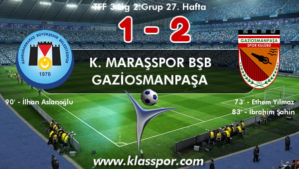 K. Maraşspor BŞB 1 - Gaziosmanpaşa 2