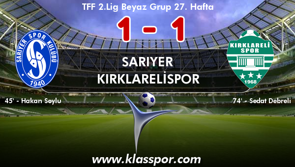 Sarıyer 1 - Kırklarelispor 1