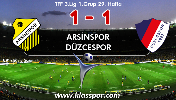 Arsinspor 1 - Düzcespor 1