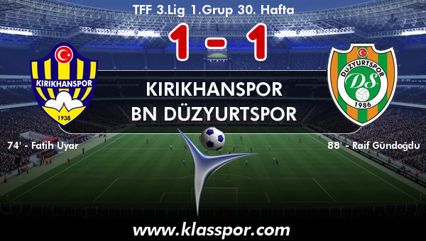 Kırıkhanspor 1 - BN Düzyurtspor 1